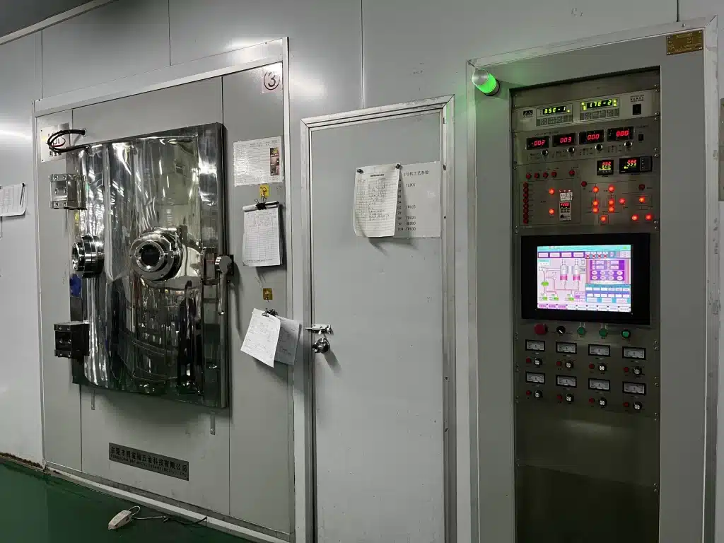 Gold-Plated Jewelry: Layers, Labels and Quality Checks 2 Vacuum coating chamber and its controls
