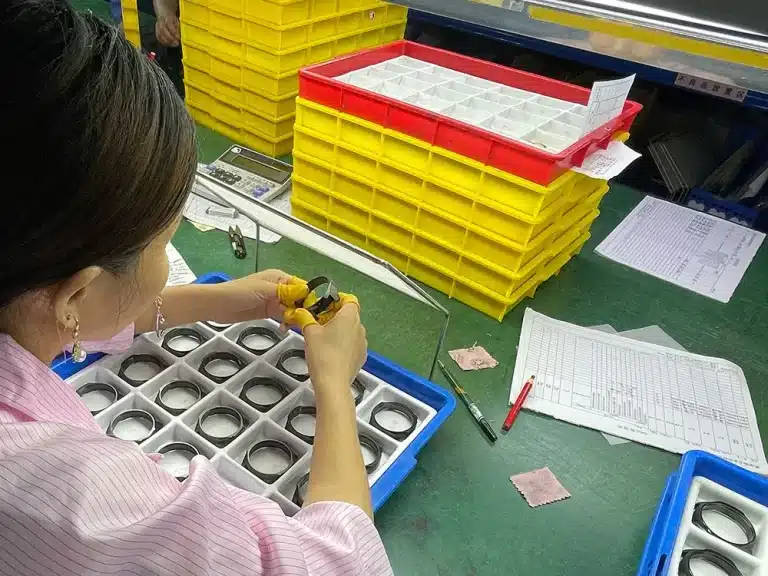 custom jewelry quality assurance Organized inventory management in jewelry production