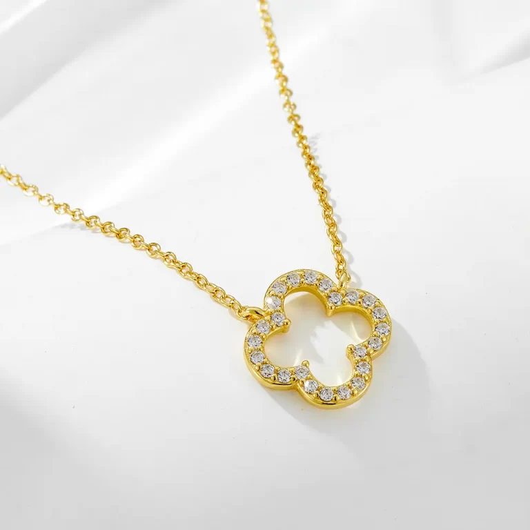 Sterling Silver Necklace Wholesale Gold necklace with intricate floral design