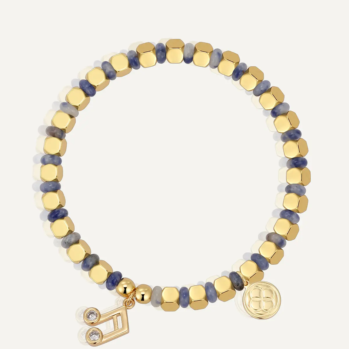 Gold bracelet with textured chain design