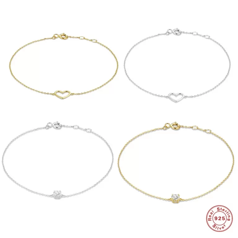 Set of two minimalist chain bracelets