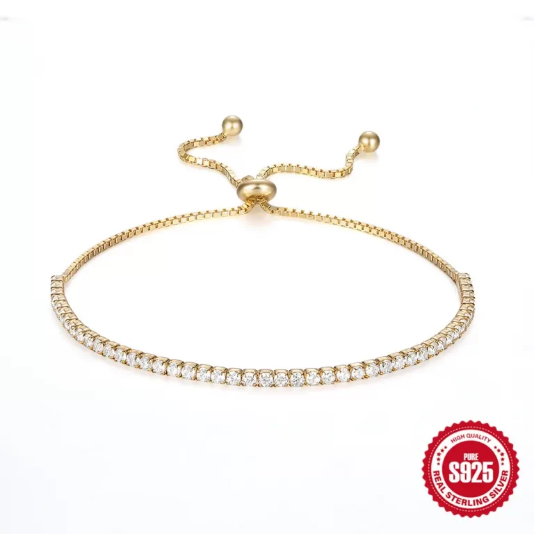 Gold chain bracelet with crystal embellished design