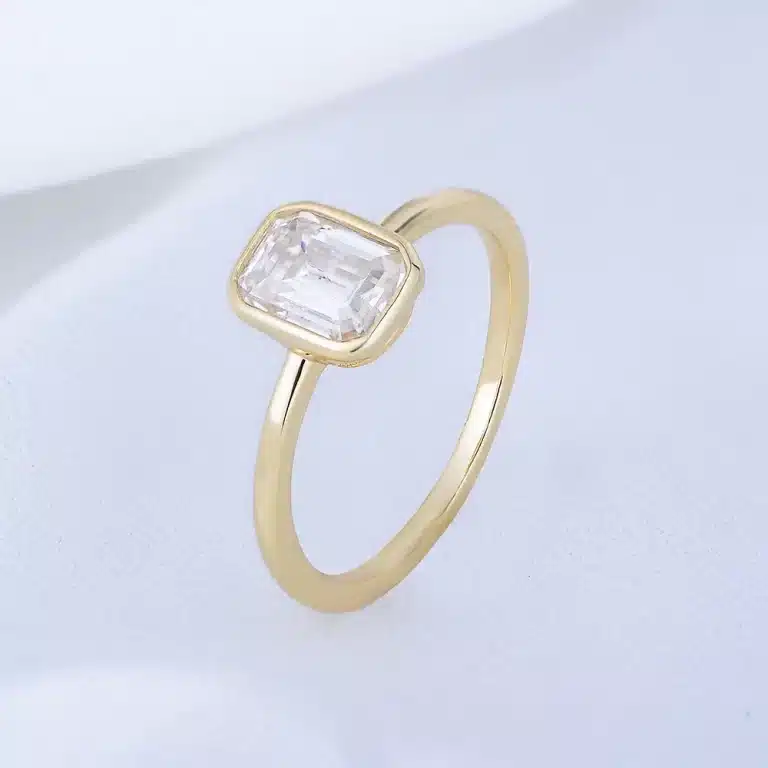 Premium wholesale sterling silver rings collection 18K Gold Plated 925 Sterling Silver Round Solitaire Engagement Ring