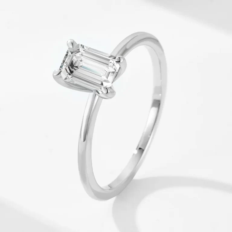 925 Sterling Silver Princess Cut Solitaire Engagement Ring