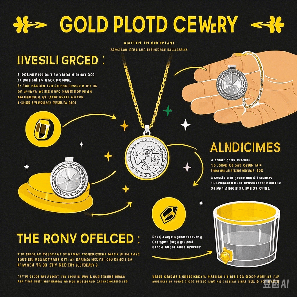 infographic that explains what gold plated jewelry is and how it is made.