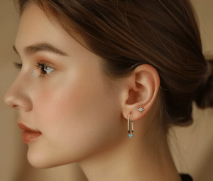 what does s925 mean on jewelry, a women wear 925 silver earring and earring stud made by HonHo Jewelry