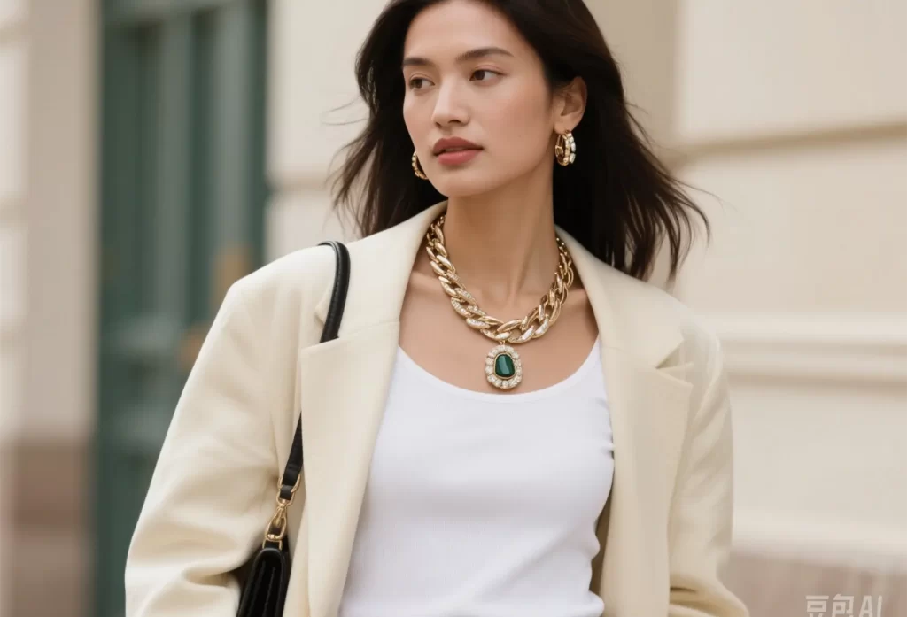 Statement jewelry paired with casual outfits for everyday elevated style