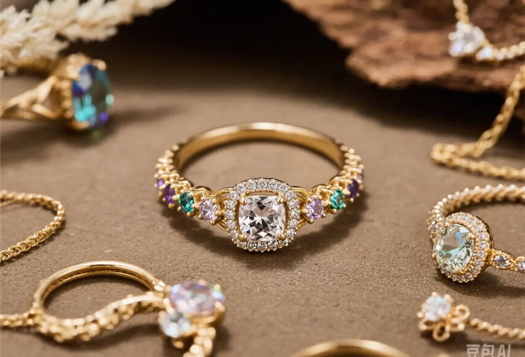 Ethically sourced jewelry made with recycled gold and lab-grown gemstones