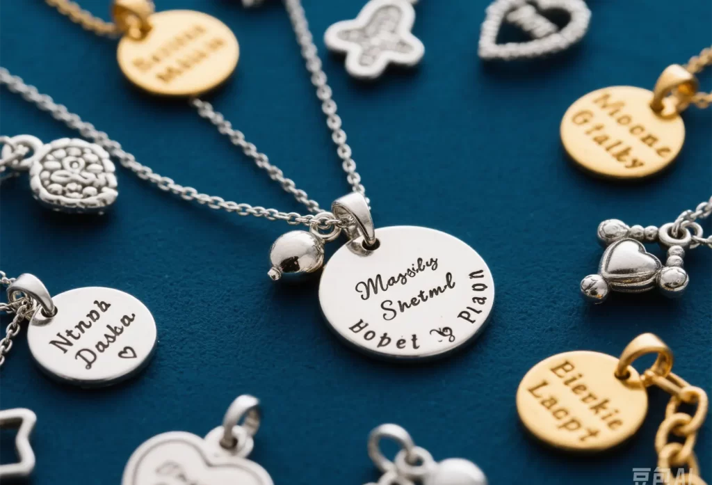 Custom engraved jewelry and personalized charm collections