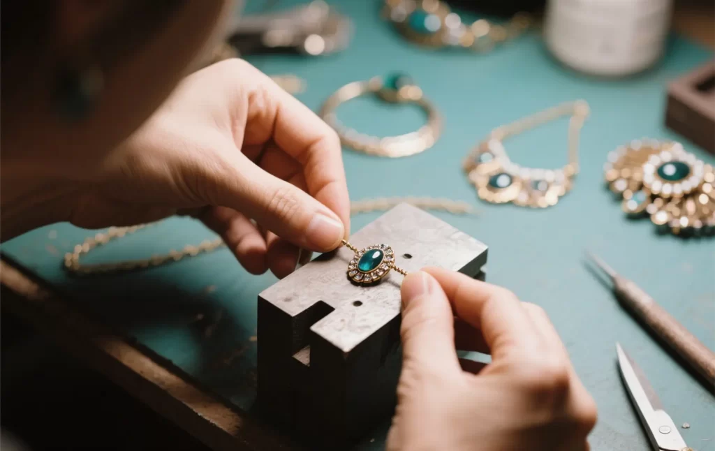 Handcrafted jewelry creation process