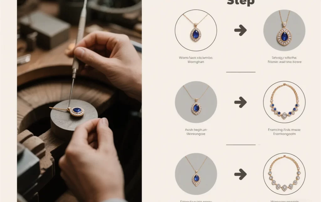 Step-by-step jewelry creation workflow