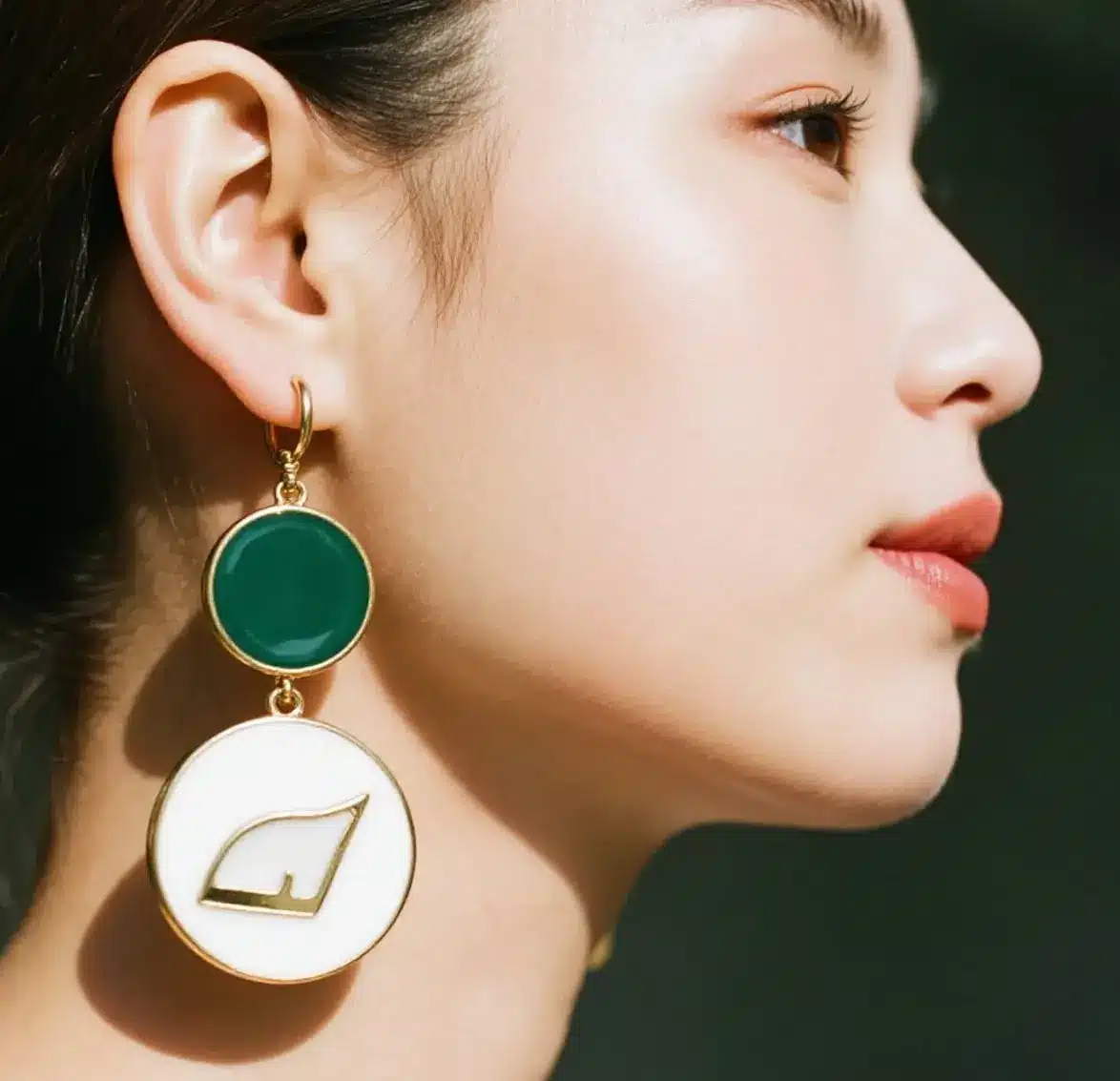 Enamel Jewelry 1 a beautiful women wearing a enamel earring from Enamel Jewelry Manufacturer-HonHo Jewelry