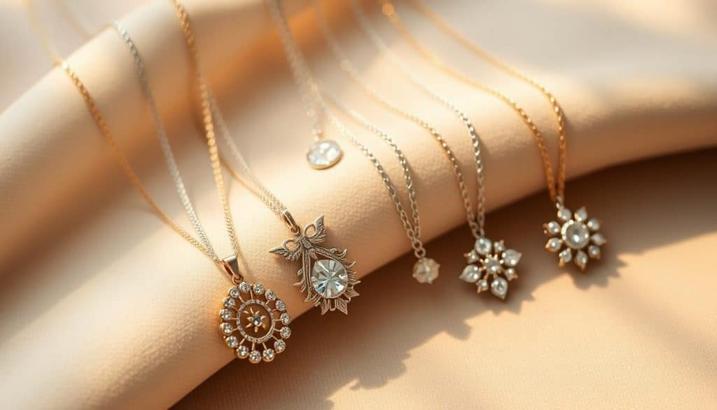 A beautiful display of hypoallergenic necklaces, featuring elegant chains and sparkling pendants from the HonHo Jewelry brand. The necklaces are arranged on a soft, neutral backdrop, allowing their intricate designs to shine. Warm, diffused lighting highlights the luster of the metal, creating a serene and inviting atmosphere. The necklaces are crafted from high-quality, nickel-free materials, ensuring a comfortable and safe wearing experience. Capture the essence of these stunning, hypoallergenic accessories, perfect for those with sensitive skin. A beautiful display of hypoallergenic necklaces, featuring elegant chains and sparkling pendants from the HonHo Jewelry brand. The necklaces are arranged on a soft, neutral backdrop, allowing their intricate designs to shine. Warm, diffused lighting highlights the luster of the metal, creating a serene and inviting atmosphere. The necklaces are crafted from high-quality, nickel-free materials, ensuring a comfortable and safe wearing experience. Capture the essence of these stunning, hypoallergenic accessories, perfect for those with sensitive skin.