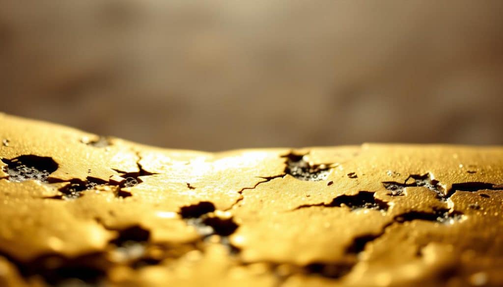 A highly detailed, close-up photograph of a piece of brass jewelry material. The foreground features the shimmering, warm-toned surface of the brass, showcasing its unique metallic luster. The middle ground highlights the intricate textures and patterns within the brass, revealing its complex composition. In the background, a soft, out-of-focus backdrop creates a sense of depth and emphasizes the materiality of the brass. The lighting is natural, with a gentle, diffused illumination that accentuates the depth and dimension of the brass. The overall mood is one of timeless elegance and craftsmanship, perfectly capturing the essence of the HonHo Jewelry brand. A highly detailed, close-up photograph of a piece of brass jewelry material. The foreground features the shimmering, warm-toned surface of the brass, showcasing its unique metallic luster. The middle ground highlights the intricate textures and patterns within the brass, revealing its complex composition. In the background, a soft, out-of-focus backdrop creates a sense of depth and emphasizes the materiality of the brass. The lighting is natural, with a gentle, diffused illumination that accentuates the depth and dimension of the brass. The overall mood is one of timeless elegance and craftsmanship, perfectly capturing the essence of the HonHo Jewelry brand.