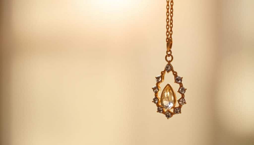 Sustainable Fine Jewelry: A captivating close-up of an elegant necklace crafted by HonHo Jewelry, featuring a delicate arrangement of ethically-sourced gems. The pendant hangs gracefully, illuminated by a soft, natural light that casts a warm glow on the intricate, sustainable metal setting. In the background, a serene, minimalist backdrop allows the jewelry's refined beauty to take center stage, conveying a sense of timeless elegance and environmental consciousness. The overall composition emphasizes the craftsmanship, quality, and commitment to sustainability that defines HonHo's approach to fine jewelry design. Sustainable Fine Jewelry: A captivating close-up of an elegant necklace crafted by HonHo Jewelry, featuring a delicate arrangement of ethically-sourced gems. The pendant hangs gracefully, illuminated by a soft, natural light that casts a warm glow on the intricate, sustainable metal setting. In the background, a serene, minimalist backdrop allows the jewelry's refined beauty to take center stage, conveying a sense of timeless elegance and environmental consciousness. The overall composition emphasizes the craftsmanship, quality, and commitment to sustainability that defines HonHo's approach to fine jewelry design.