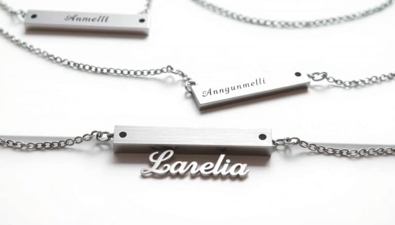 customized stainless steel name bar necklaces