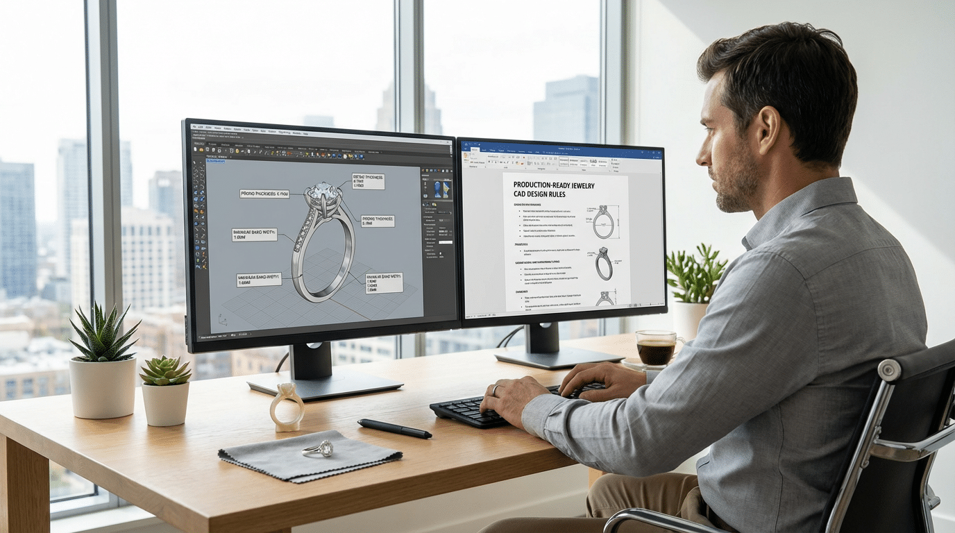 Jewelry CAD Design Guide From Basics to Pro Techniques 2 production-ready jewelry CAD design rules