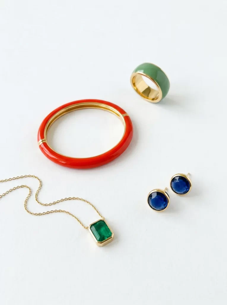 Jewelry Trends 2026: What's Actually Worth Buying (and Selling) This Year 2 colorful enamel gemstone jewelry 2026 trends 09c5d7c2374a4f65a6ed871a002b3907