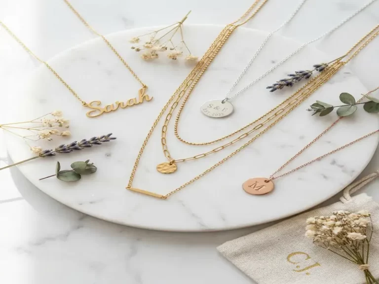 custom necklace styles including pendant name and chain designs