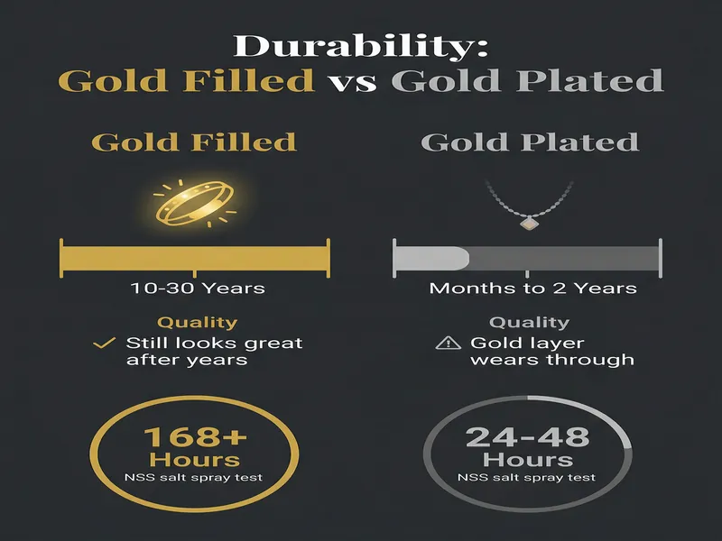 Gold Filled vs Gold Plated Jewelry: The Complete Guide (What Nobody Tells You) 3 gold filled durability vs gold plated wear 9fdc52ad43294f57ac8d9b90051bddd0
