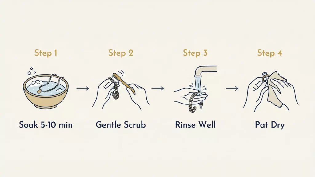 How to Clean Stainless Steel Jewelry: 7 Methods That Actually Work 3 how to clean stainless steel jewelry step by step 9a511d6bac684a35b66292ca5361c037