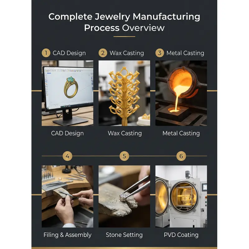 Home 47 Step-by-step jewelry manufacturing process in a professional factory