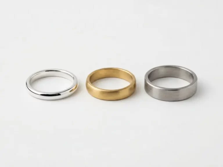 how to make rings at home Comparison of ring metals including sterling silver, stainless steel, and brass rings side by side