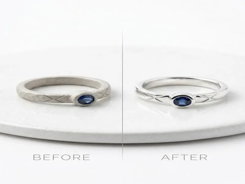 Silver Clay: The Complete Beginner's Guide to Making Real Silver Jewelry at Home 6 silver clay ring before after firing comparison 4afebe27d94041d393dae51c8383b028