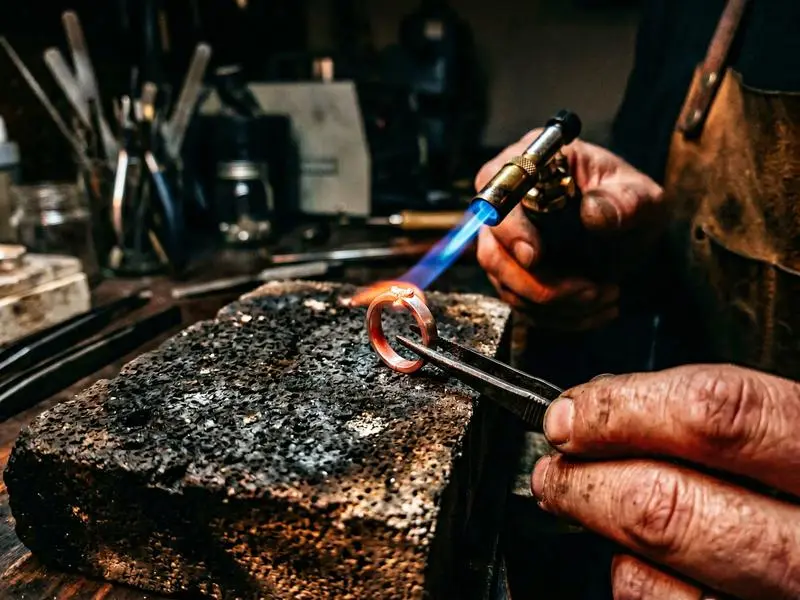 How to Make Rings: Step-by-Step Guide for All Methods (2026) 4 silver ring soldering seam jewelers torch 198b43479d1b4670a65bade4d5bf7951