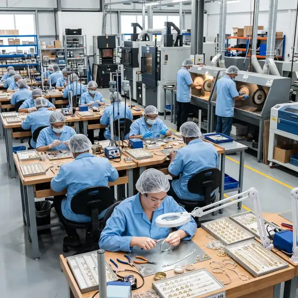 wholesale custom jewelry manufacturer factory production line