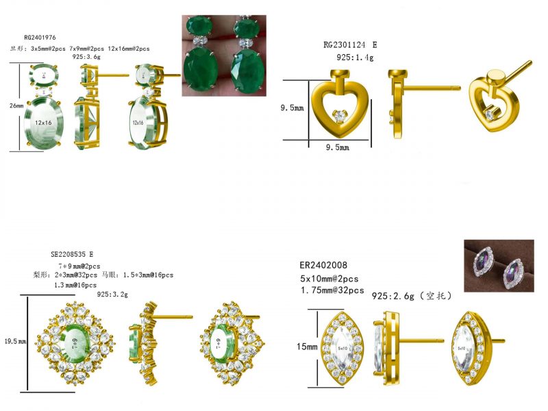 private label jewelry manufacturers Gold ring and pendant design series with detailed measurements custom jewelry factory production guide
