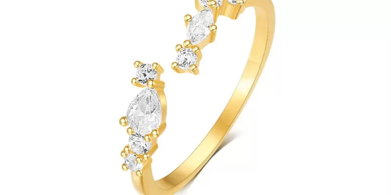 wholesale sterling silver rings Simple gold band with curved design